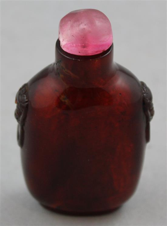 A Chinese amber snuff bottle, 1760-1860, Richards no. 62